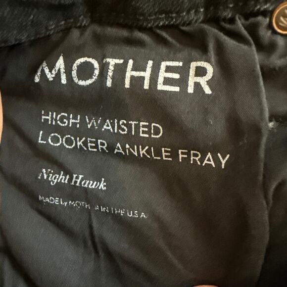 Women’s Mother Jeans High Waisted Looker Ankle Fray Black Skinny Jeans Size 26 - Picture 5 of 8